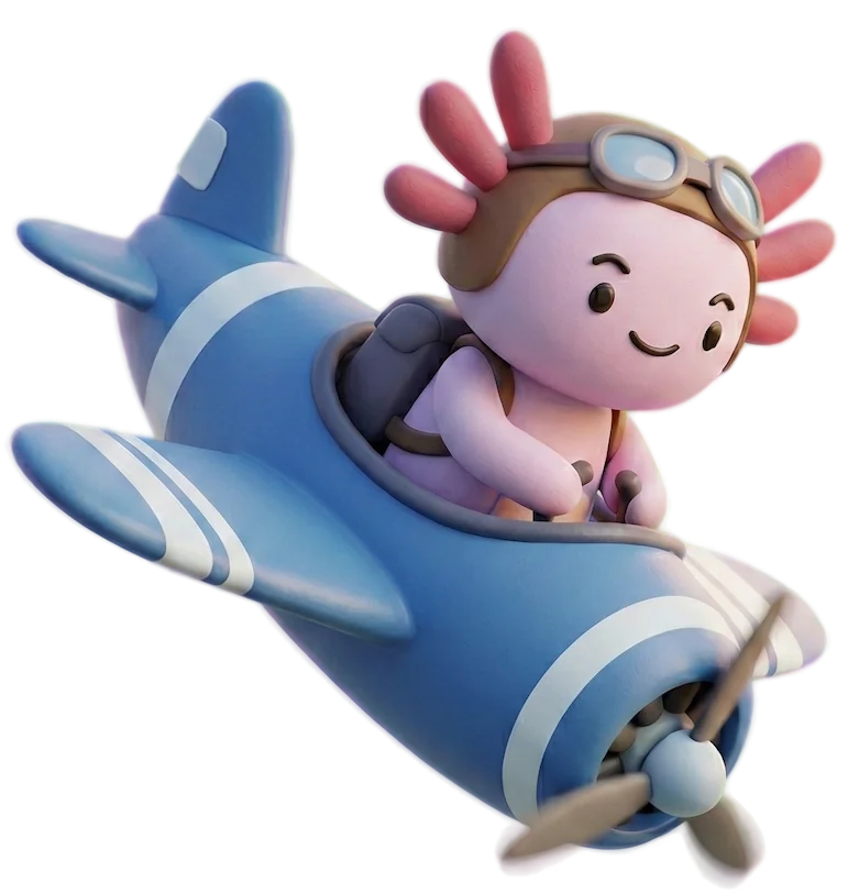 Axel flying a plane